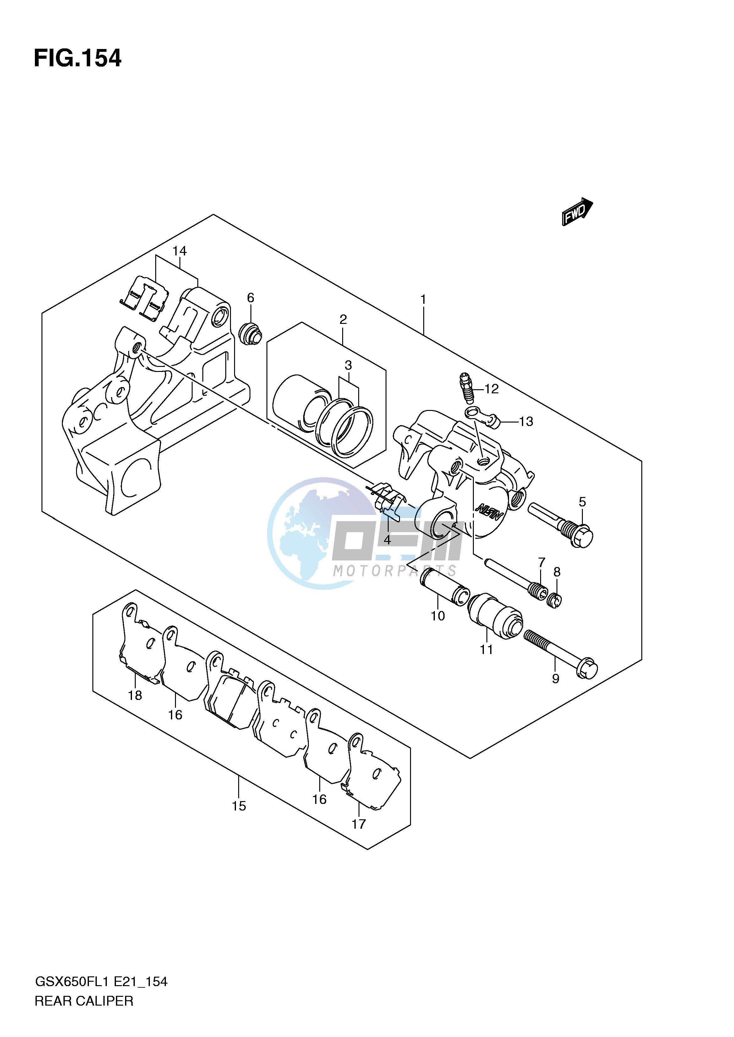 REAR CALIPER (GSX650FUL1 E21)