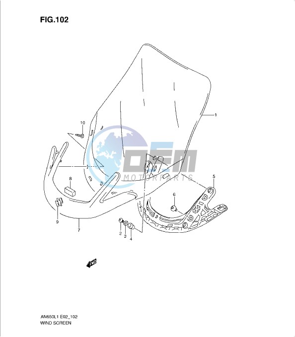 WIND SCREEN (AN650L1 E19)