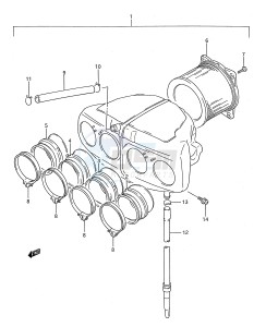 GSX750F (E28) drawing AIR CLEANER