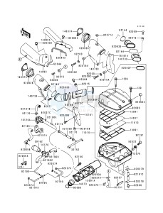 ZX 750 P [NINJA ZX-7R] (P1-P4) [NINJA ZX-7R] drawing AIR CLEANER