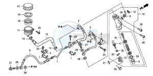 CB1300 CB1300SUPER FOUR drawing RR. BRAKE MASTER CYLINDER (CB1300A/SA)