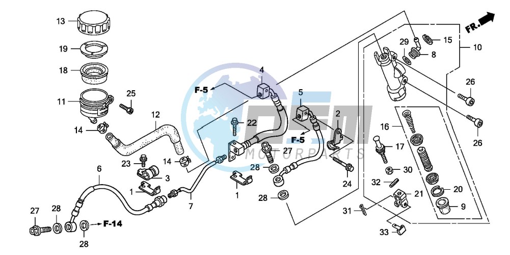 RR. BRAKE MASTER CYLINDER (CB1300A/SA)