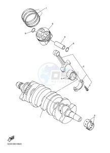 XJ6SA 600 DIVERSION (S-TYPE, ABS) (36D9) drawing CRANKSHAFT & PISTON