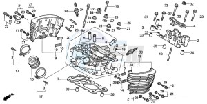 VT750C drawing CYLINDER HEAD (REAR)