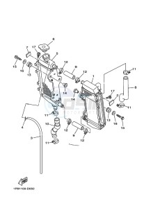 YZ250X (BF1T) drawing RADIATOR & HOSE