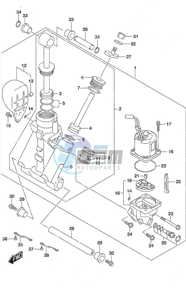 Trim Cylinder w/Transom (L)