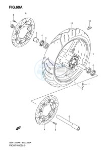 GSF1250 (E2) Bandit drawing FRONT WHEEL (GSF1250K7 SK7 K8 SK8 K9 SK9 SL0)