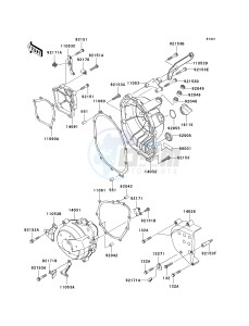 ZX 636 C [NINJA ZX-6R] (C1) C1 drawing ENGINE COVER-- S- -