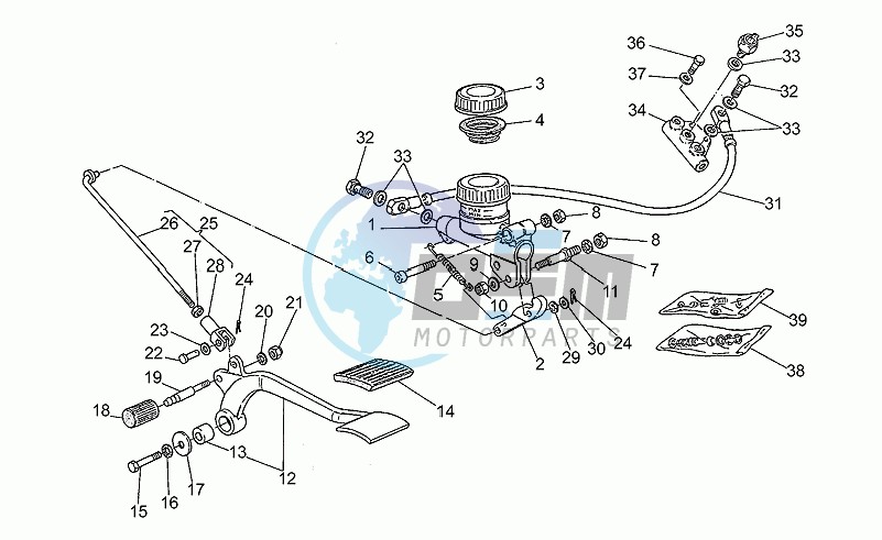 Rear master cylinder