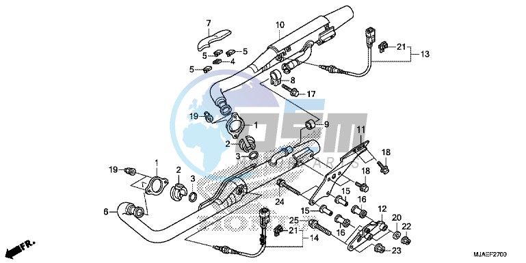 EXHAUST MUFFLER (VT750CS/ C2B/ C2S/ C)