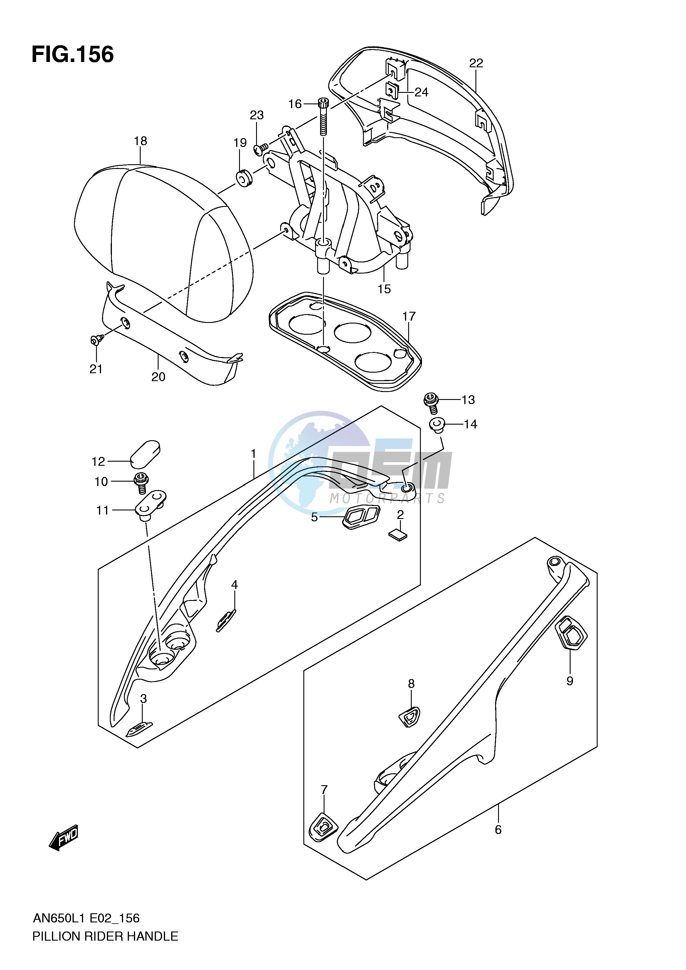 PILLION RIDER HANDLE (AN650AL1 E19)