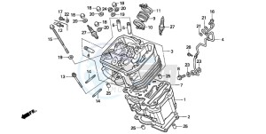 NTV650 drawing CYLINDER/CYLINDER HEAD (FRONT)