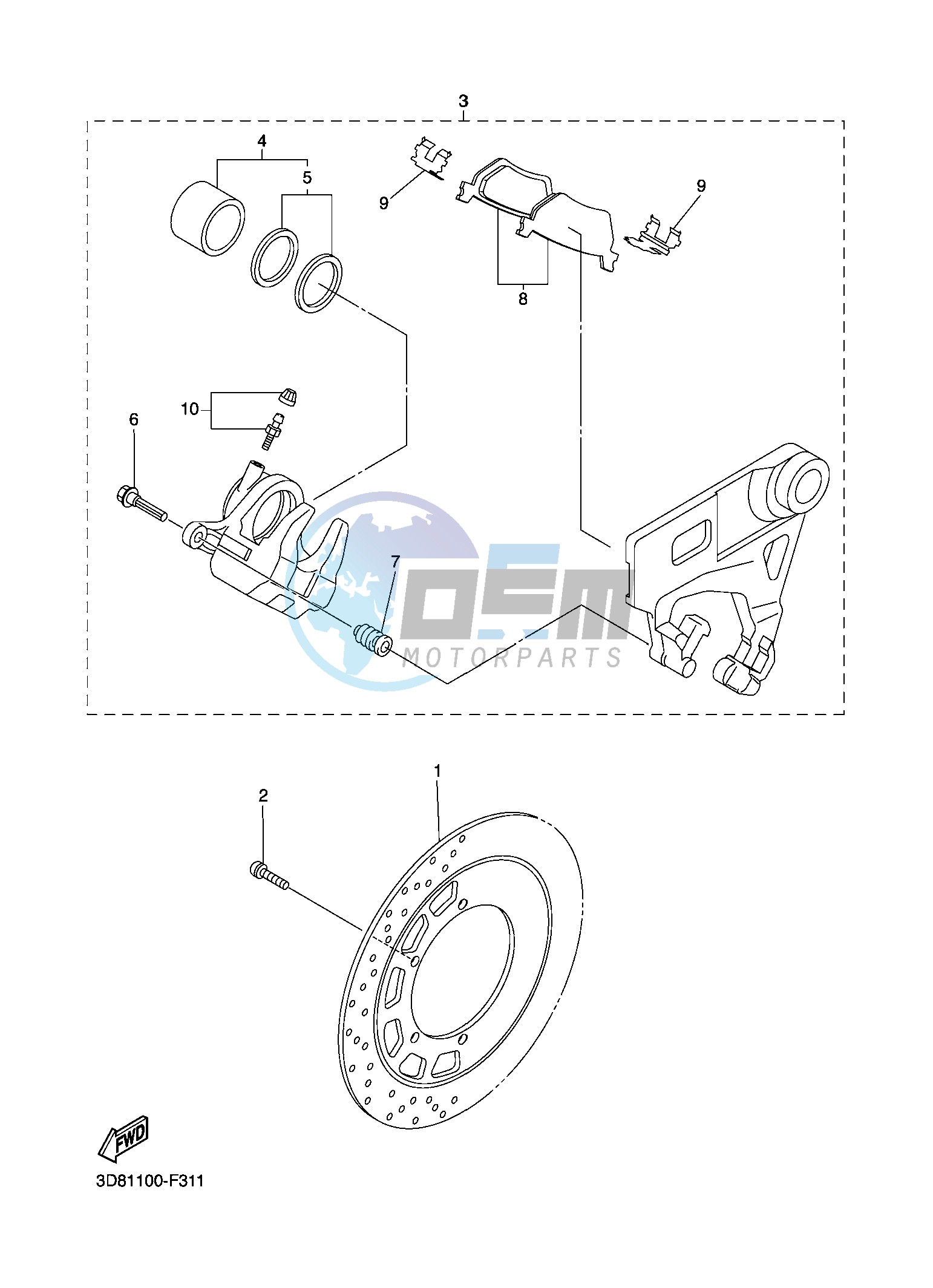 REAR BRAKE CALIPER