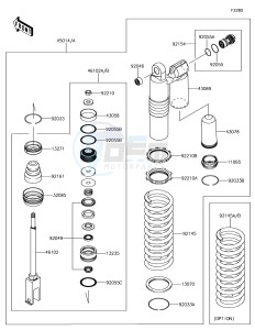 KX250F KX252AJF EU drawing Shock Absorber(s)