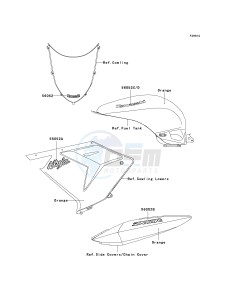 ZX 1000 M [NINJA ZX-10R] (C1) [NINJA ZX-10R] drawing DECALS-- ORANGE- -