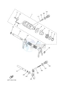 YFM700FWAD YFM700PE GRIZZLY 700 EPS (2BG3 2BG4) drawing SHIFT CAM & FORK