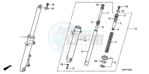 CBF125MD CBF125M UK - (E) drawing FRONT FORK