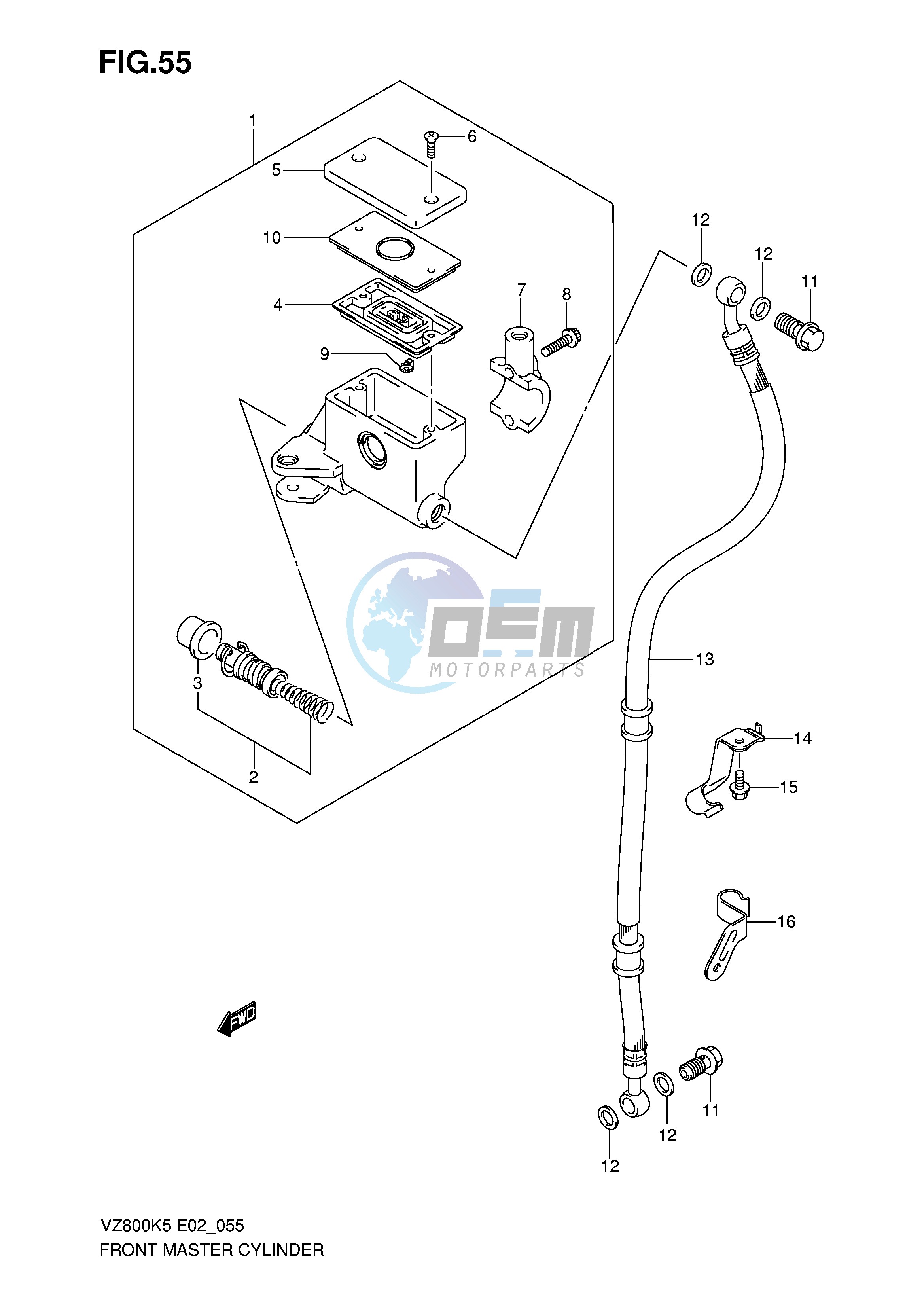 FRONT MASTER CYLINDER (MODEL K5 K6)