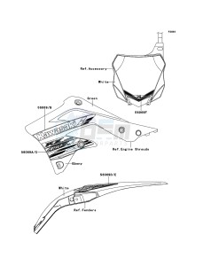 KX450F KX450FDF EU drawing Decals