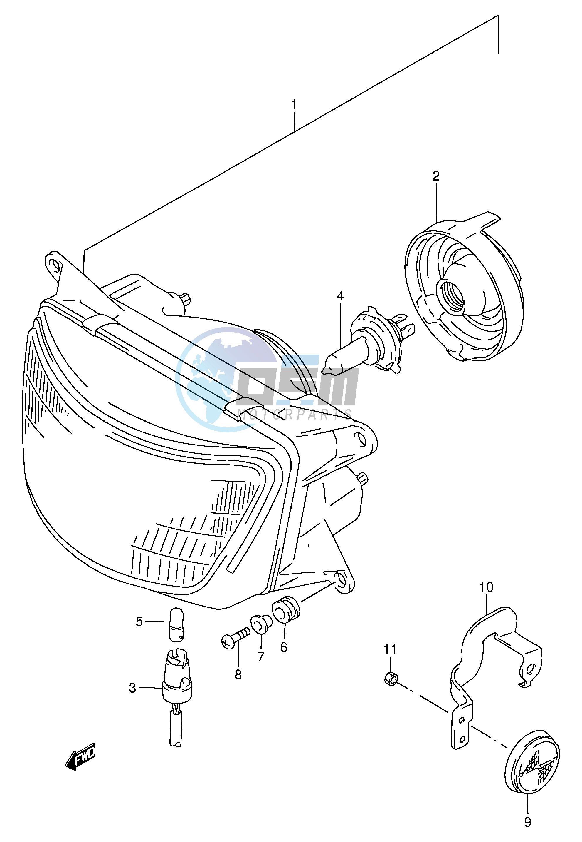 HEADLAMP (MODEL T V W)