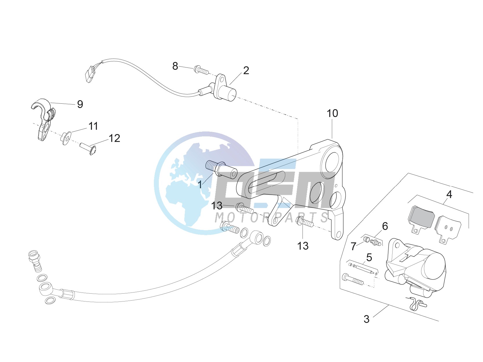 Rear brake caliper