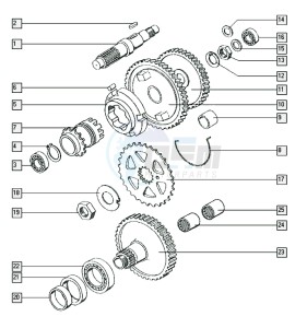 WIZZ-RD_25-45kmh_X-K1 50 X-K1 drawing Countershaft-mainshaft