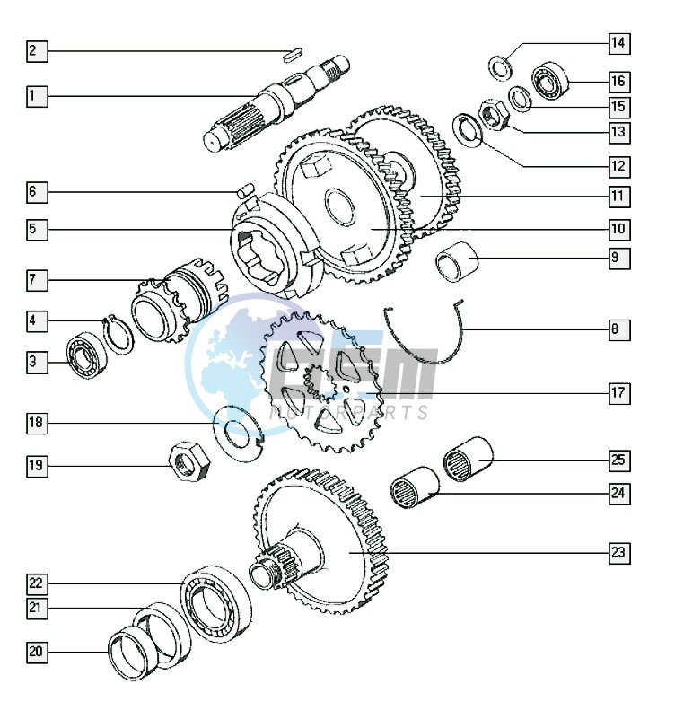 Countershaft-mainshaft