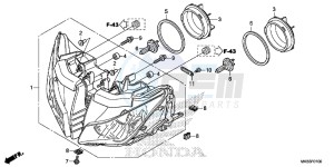 CBR1000RRF Fireblade - CBR1000RR 2ED - (2ED) drawing HEADLIGHT