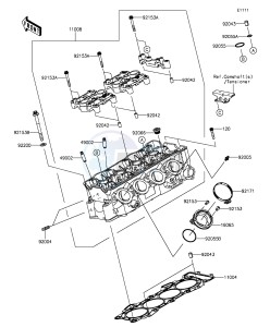 NINJA ZX-6R ABS ZX636FGFA GB XX (EU ME A(FRICA) drawing Cylinder Head