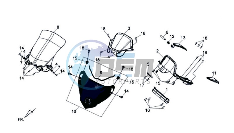 WINDSCREEN - HANDLEBAR COVER