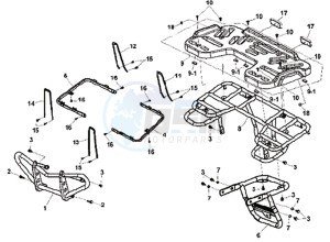 TRACKRUNNER 200 drawing REAR LUGGAGE FRAME / FOOT REST