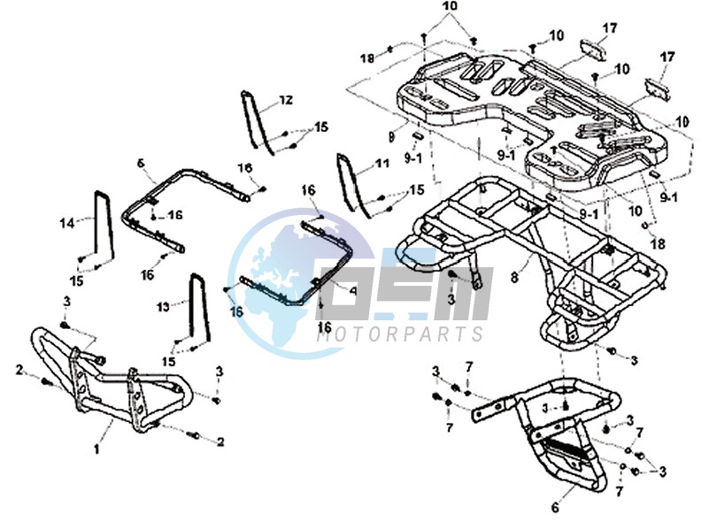 REAR LUGGAGE FRAME / FOOT REST