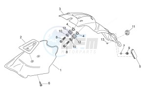 Scarabeo 50 2t e2 net drawing Rear body III - Mudguard