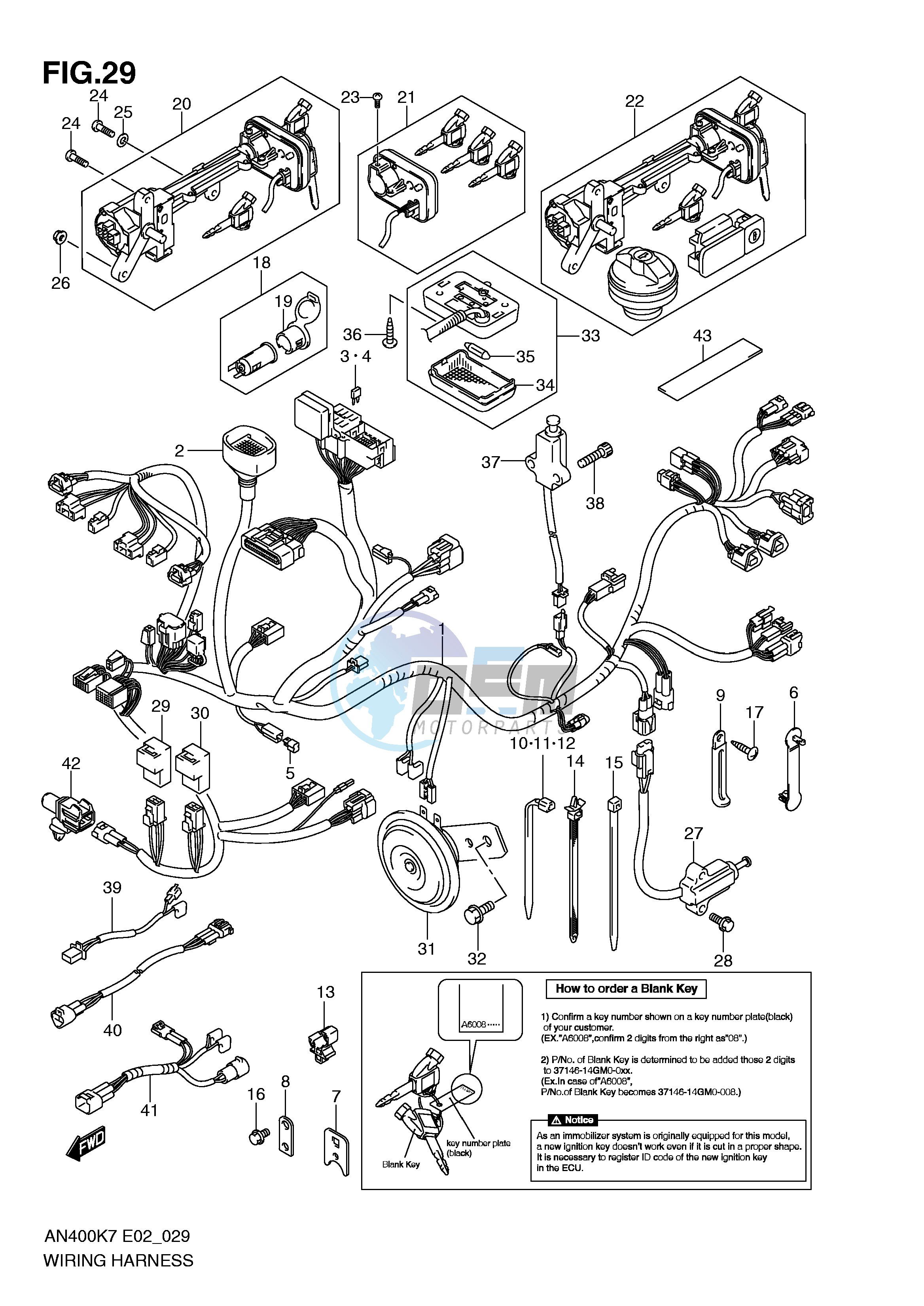 WIRING HARNESS (IMOBI)(AN400K7 K8 K9 ZK7 ZK8 L0)