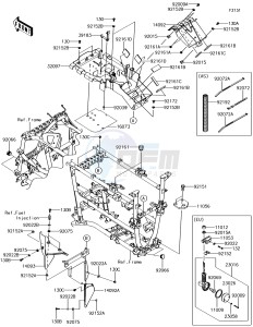 BRUTE FORCE 750 4x4i EPS KVF750HJF EU drawing Frame Fittings