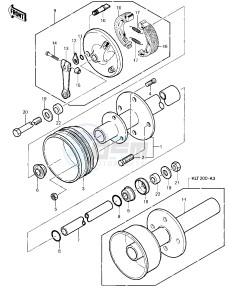 KLT 200 A [KLT200] (A1-A3) [KLT200] drawing FRONT HUB_BRAKE -- 81-82 KLT200-A1_A2_A3- -