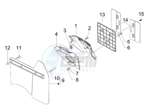 GTS 300 ie Super USA drawing Rear cover - Splash guard