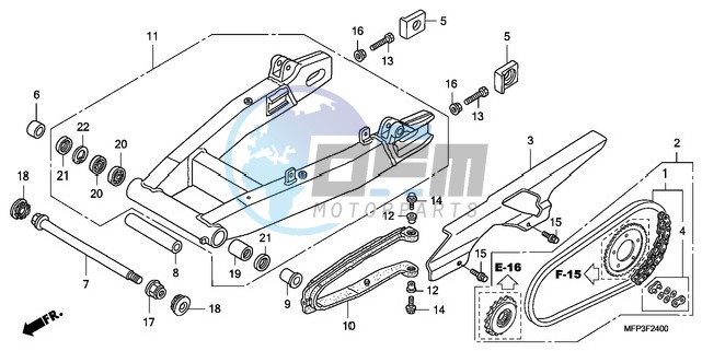 SWINGARM/CHAIN CASE