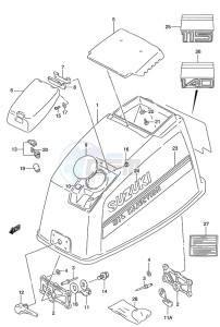 DT 115 drawing Engine Cover (1995 to 1997)