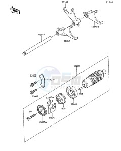 ZX 1000 B [NINJA ZX-10] (B3) [NINJA ZX-10] drawing GEAR CHANGE DRUM_SHIFT FORK-- S- -