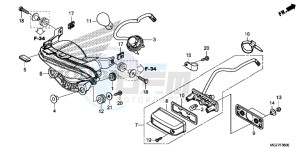 CB500XD CB500X Continue » UK - (E) drawing TAILLIGHT