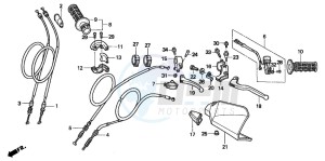 XR250R drawing HANDLE LEVER/SWITCH/CABLE (CM)