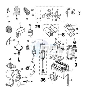 FOX LN A BE drawing ELECTRIC PART WITHOUT PICKUP