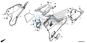 TRX500FM5G TRX500FM Australia - (U) drawing SIDE COVER/TANK COVER