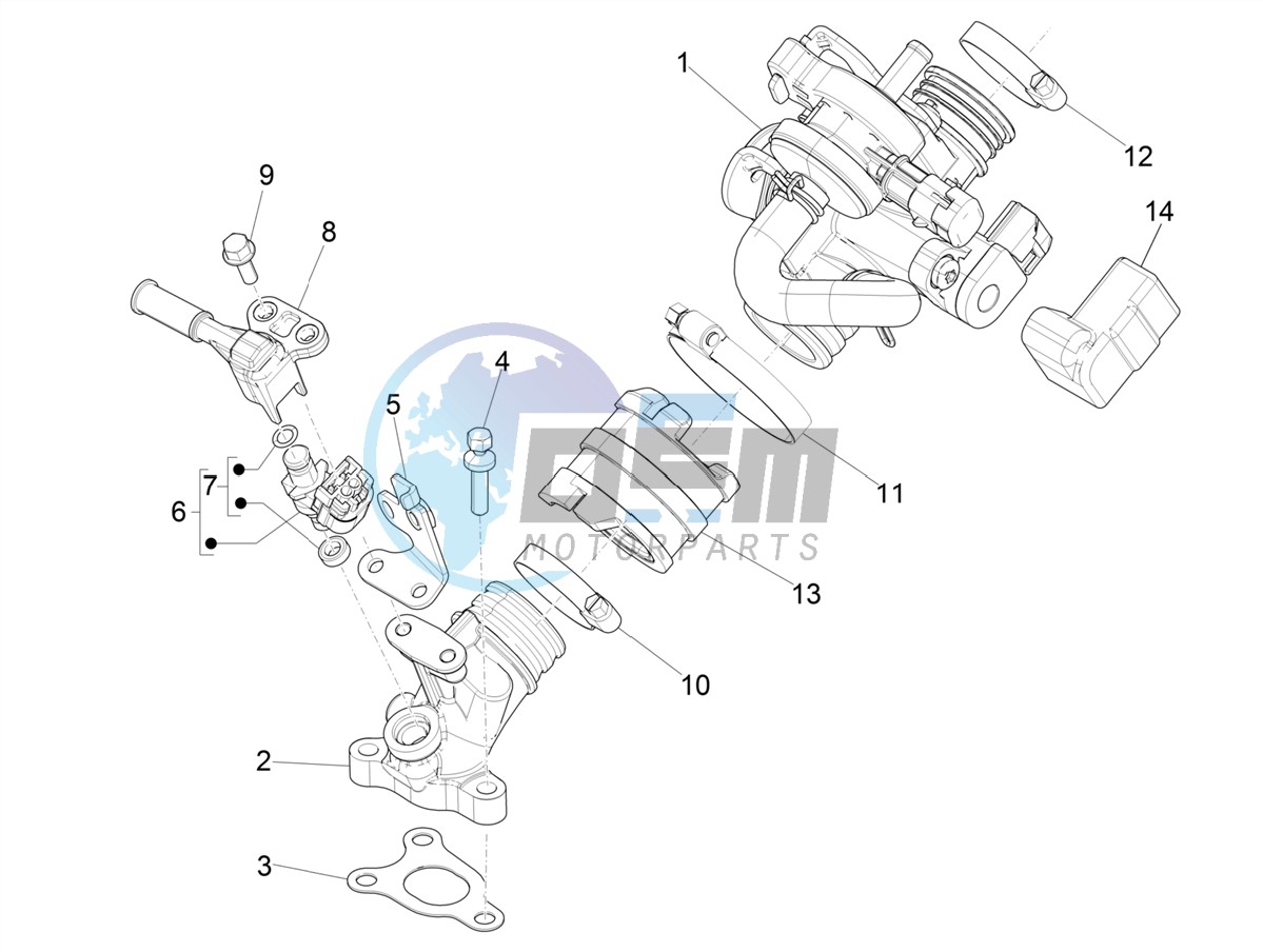 Throttle body - Injector - Induction joint