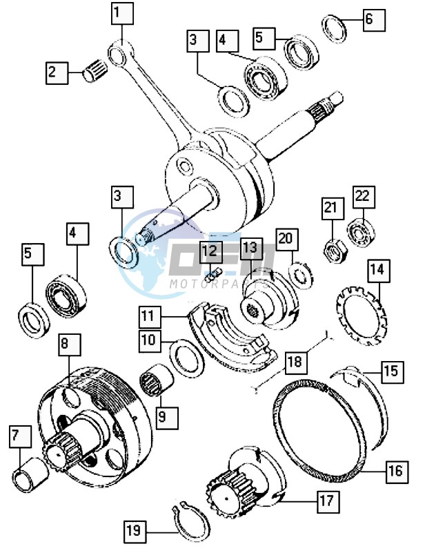 Crankshaft-cluth