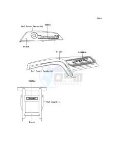 KLF250 KLF250A9F EU GB drawing Decals(Green)(EU,UK)