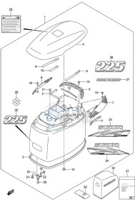 DF 225 drawing Engine Cover (Black)