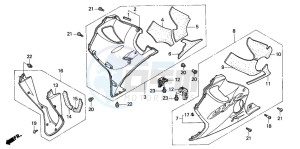 CBR600F drawing LOWER COWL