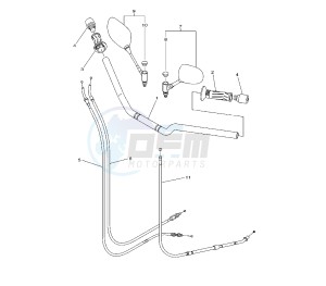 XJ6-NA ABS 600 drawing STEERING HANDLE AND CABLE